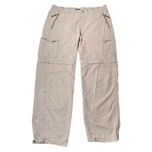 REI Pants Womens 14 Beige Lightweight Relaxed Cargo Convertible Hiking Outdoors